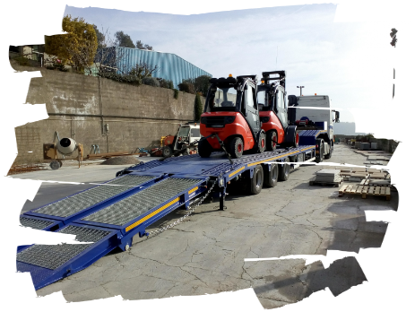 cargando camion gondola en obra